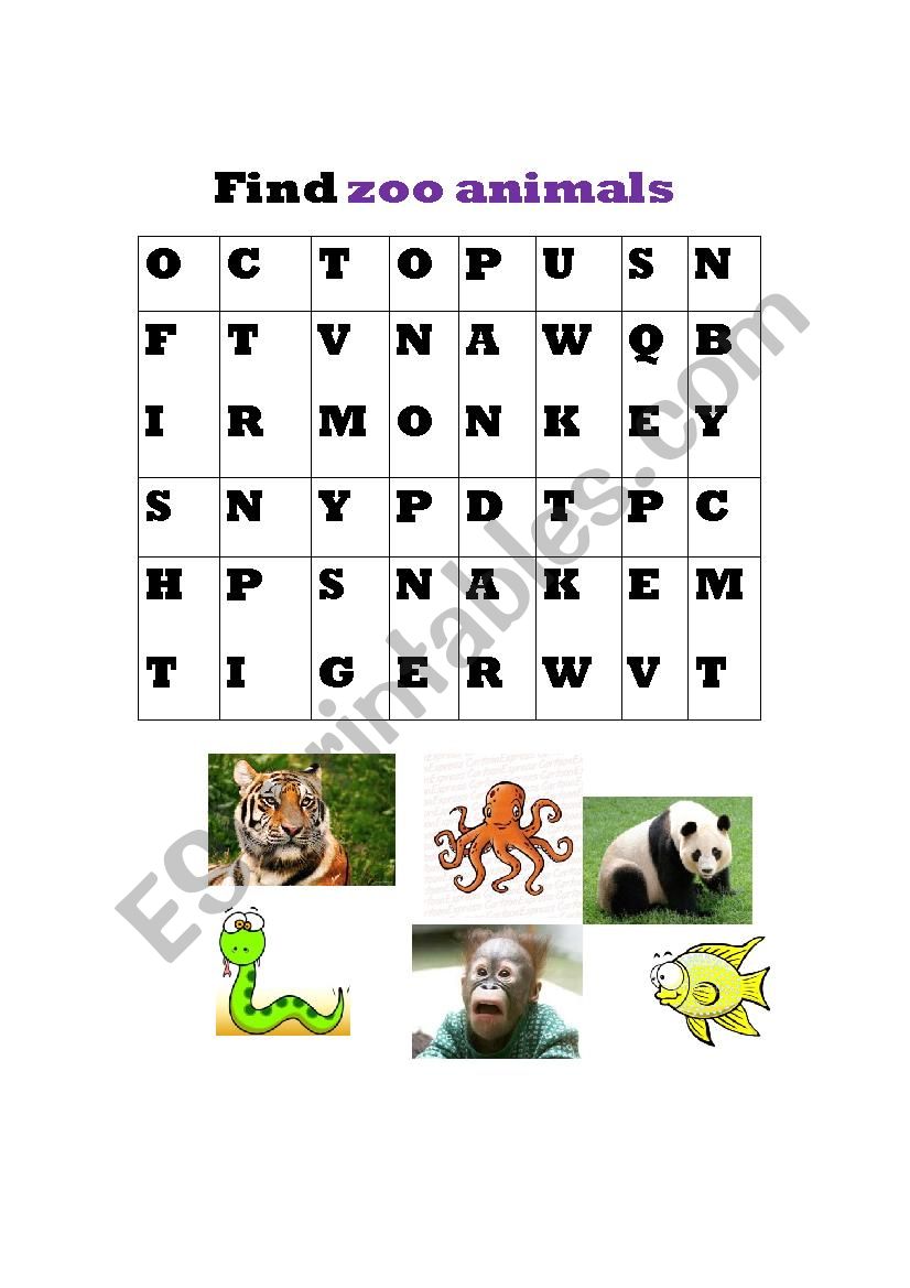 Welcome to the Zoo worksheet