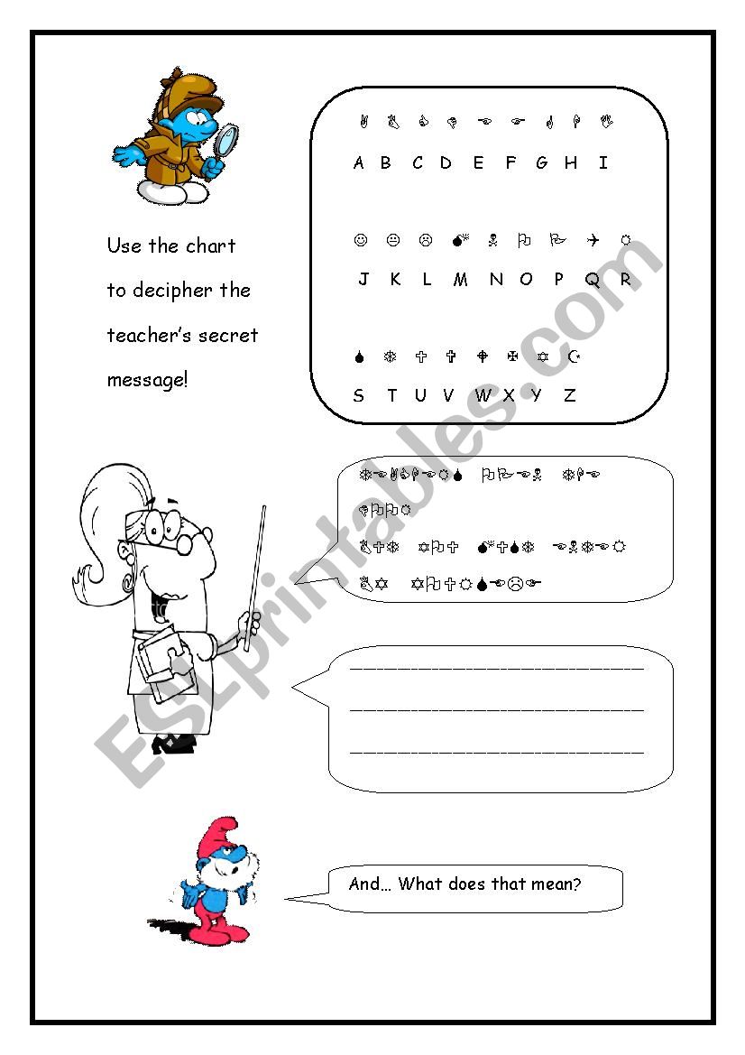 Secret message worksheet