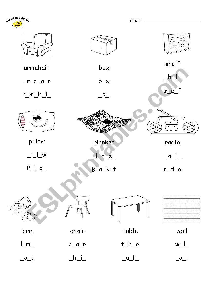 room worksheet