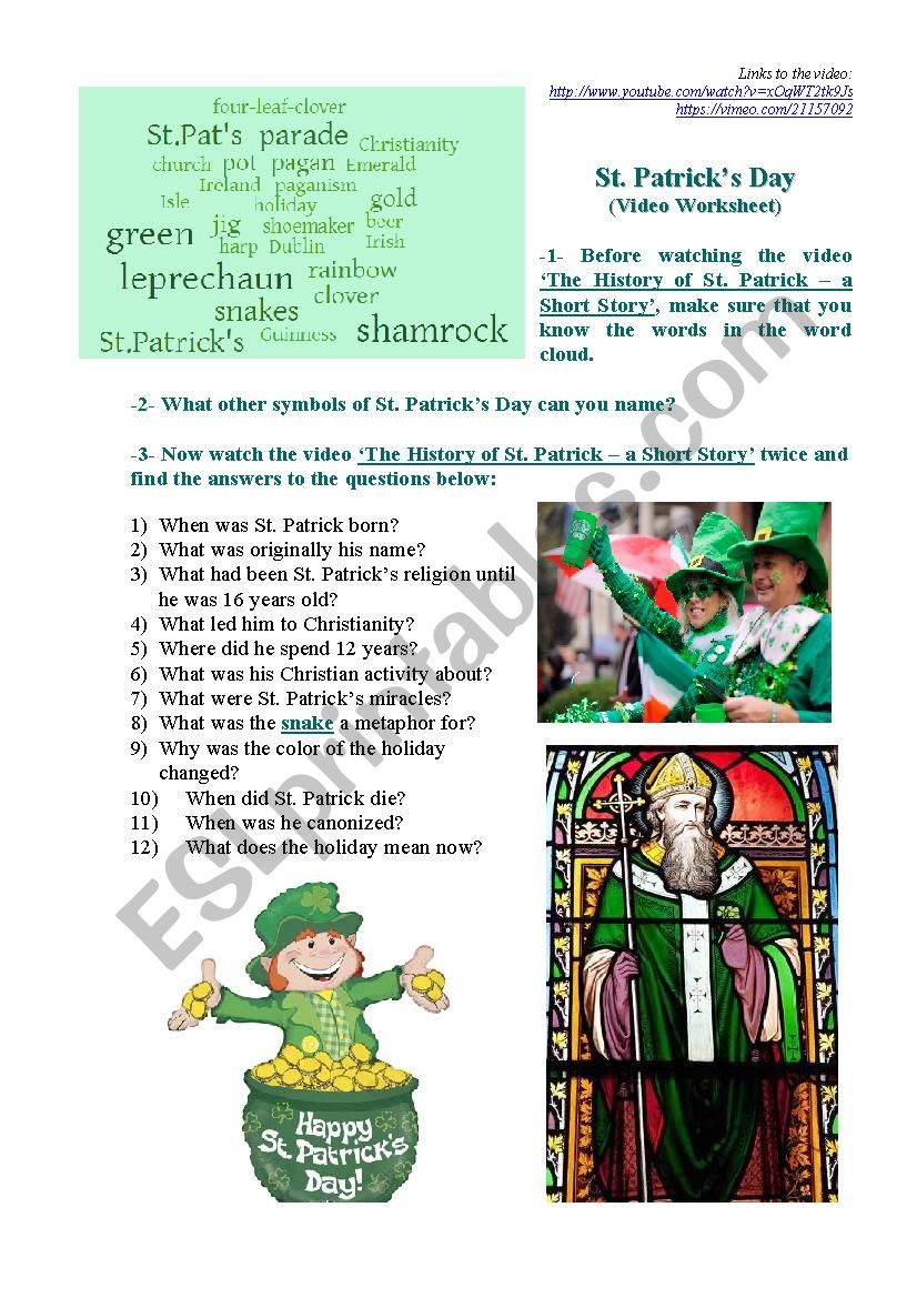 ST. PATRICKS DAY! The History of St. Patrick  a Short Story 