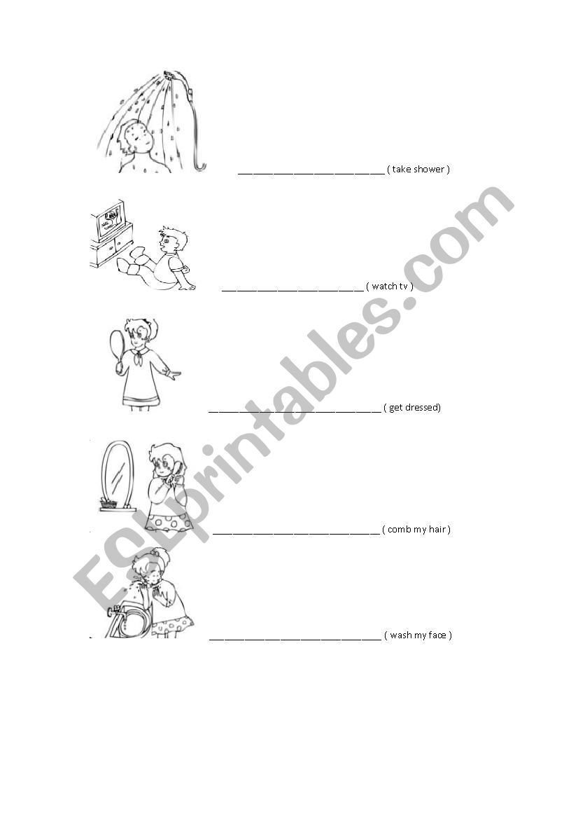 daily routines worksheet for kids