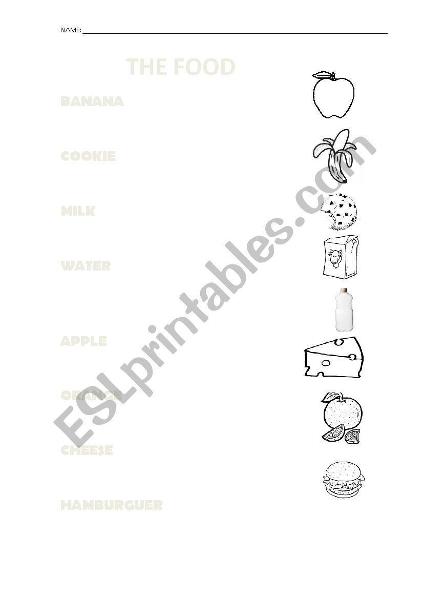 Food worksheet