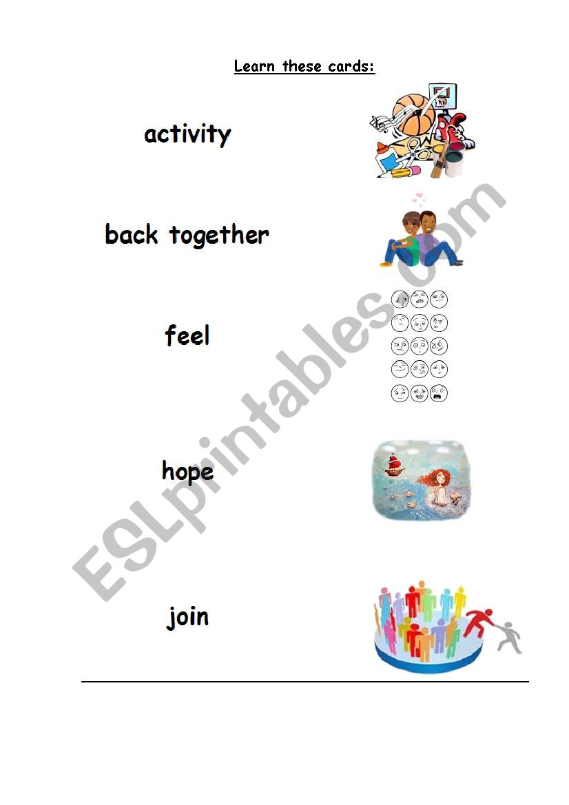 Learn these cards (section 1) SPOTLIGHT 4 Starter Unit, Module 1 Unit 1