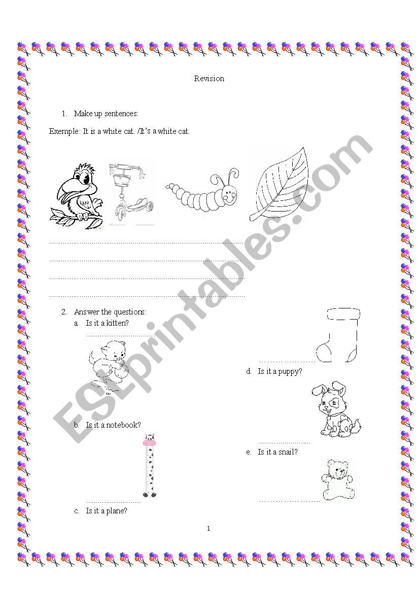 Revision worksheet