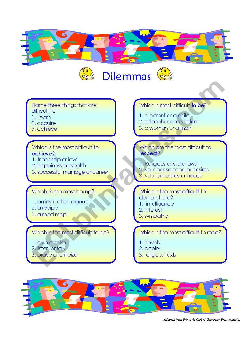 Dilemma worksheet