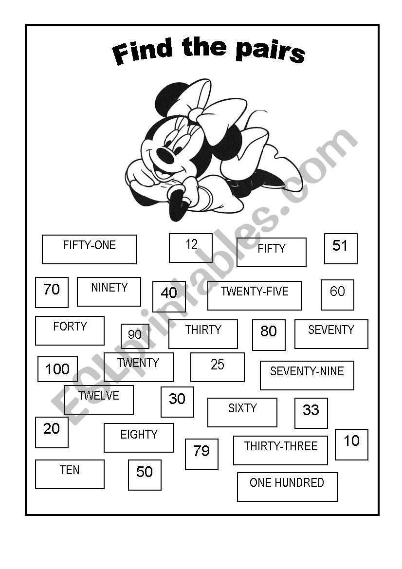 number 10 100 worksheet