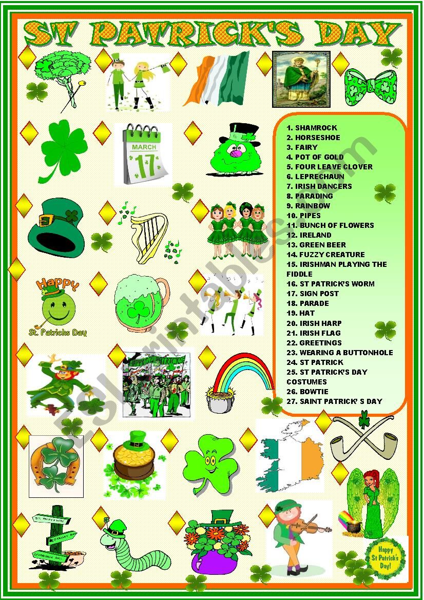 Saint Patricks day: matching activity