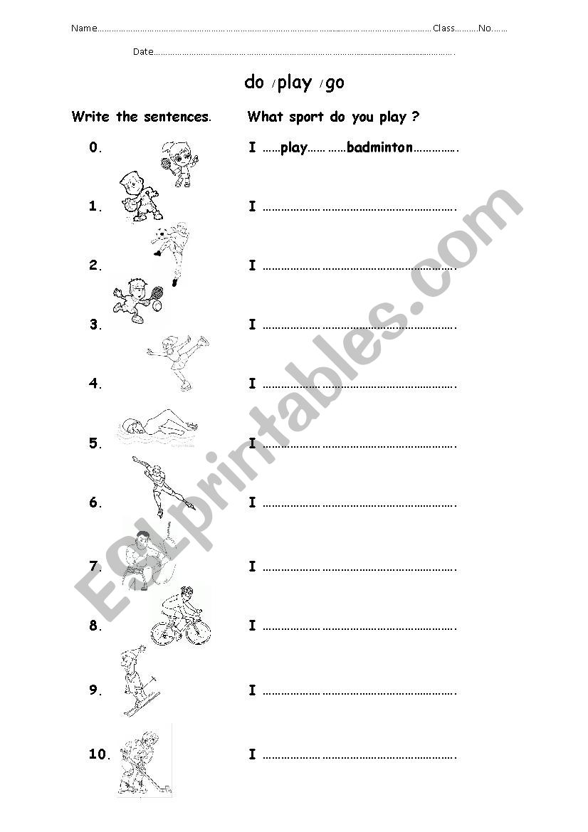 do play go worksheet