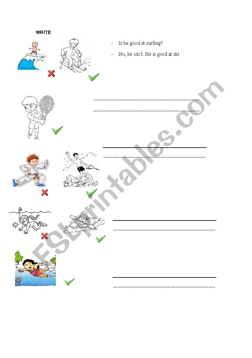HABILITIES OF SPORTS worksheet