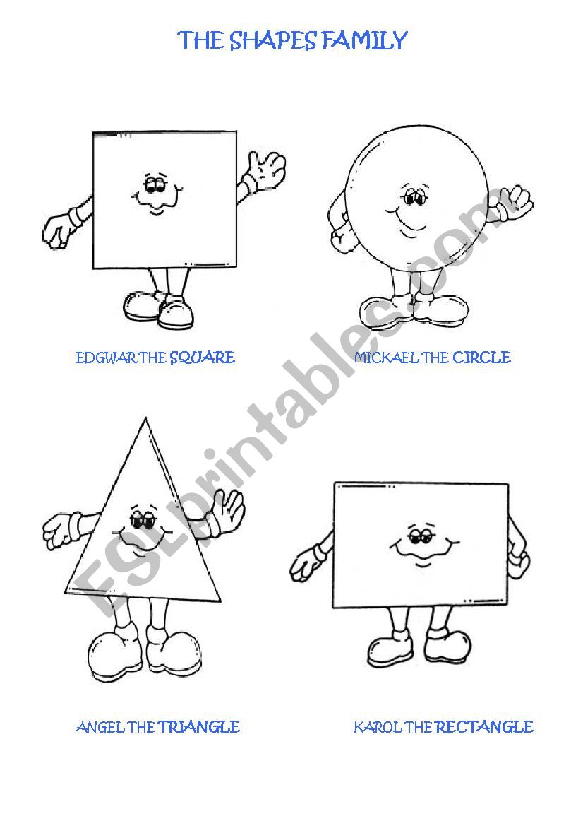 The shapes family worksheet