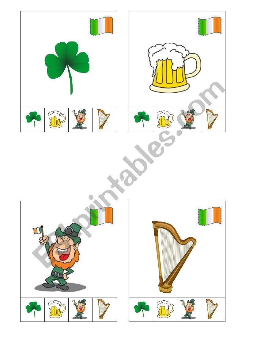Happy families Ireland card worksheet