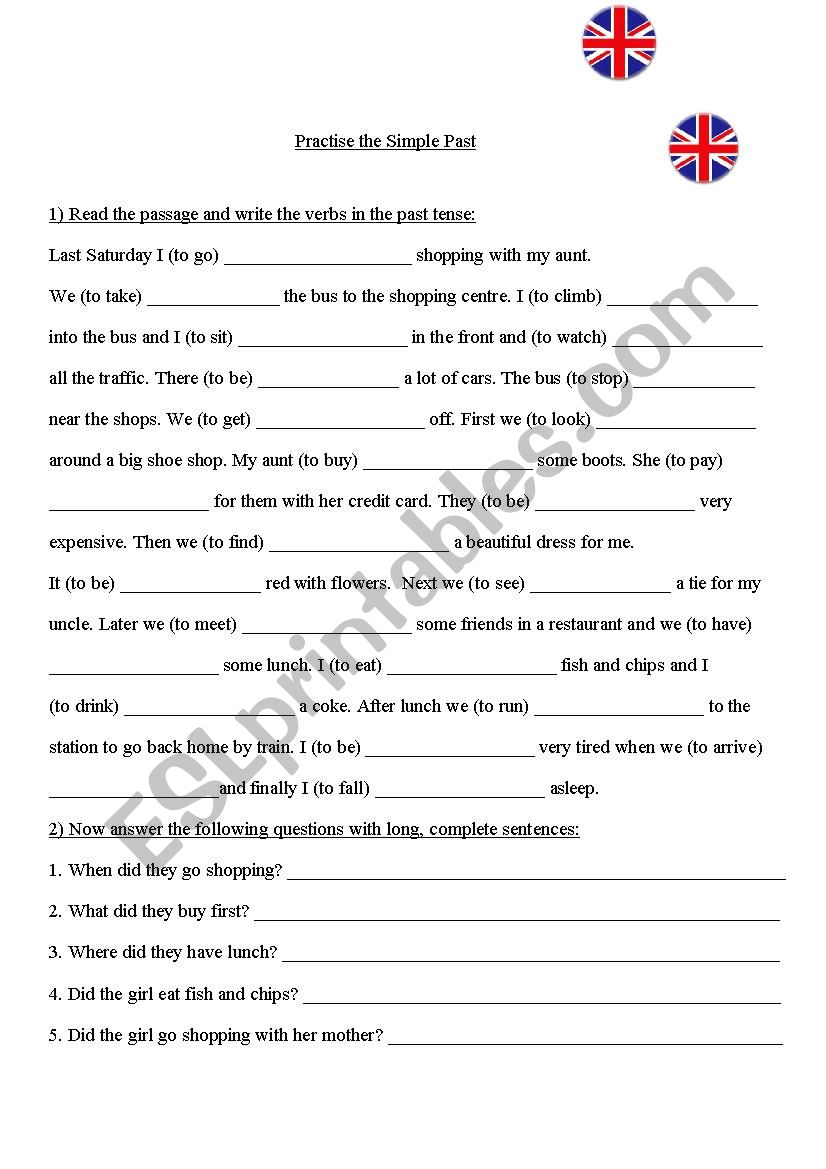 Practise the Simple Past worksheet