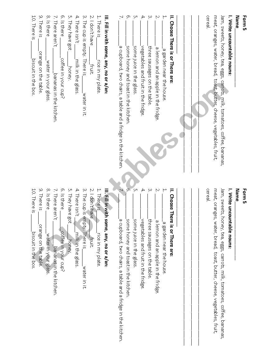 grammar test worksheet