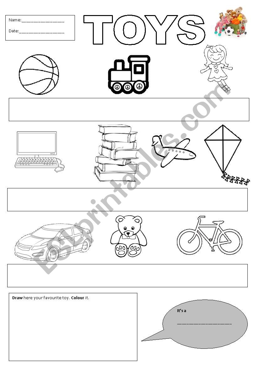 Toys worksheet