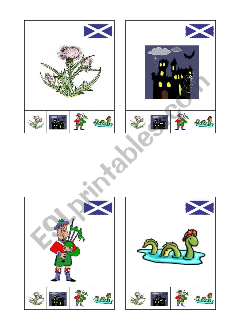 Happy families Scotland card worksheet