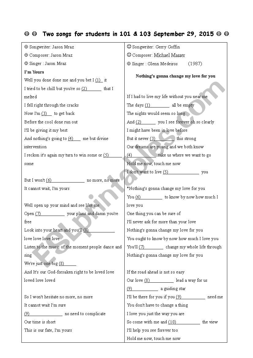 Two Love Songs: I