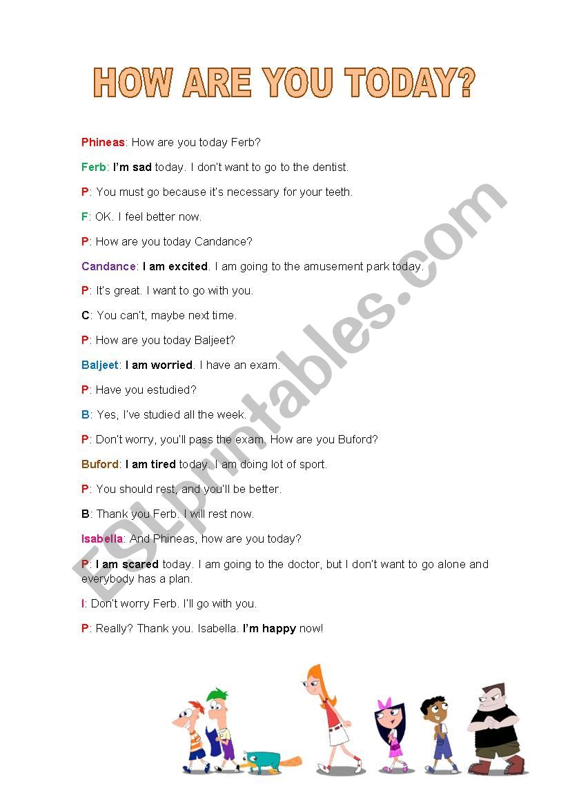 Phineas and Ferb story worksheet