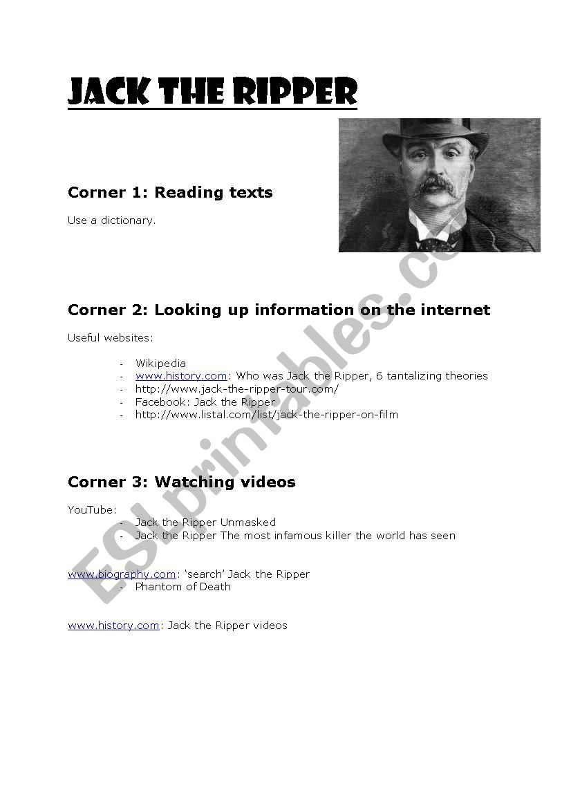 Internet task: Jack the Ripper