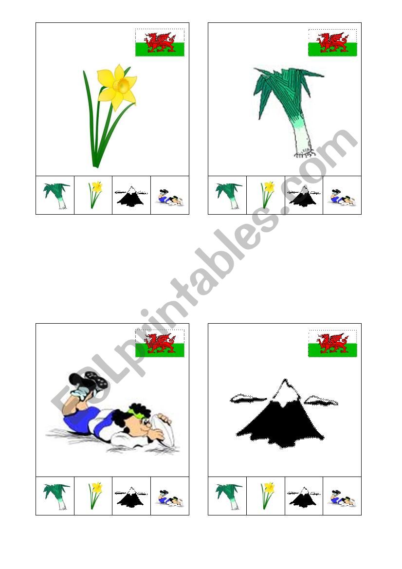 Happy families Wales card worksheet