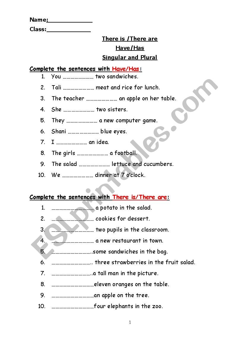 Grammar Review- 5th grade worksheet