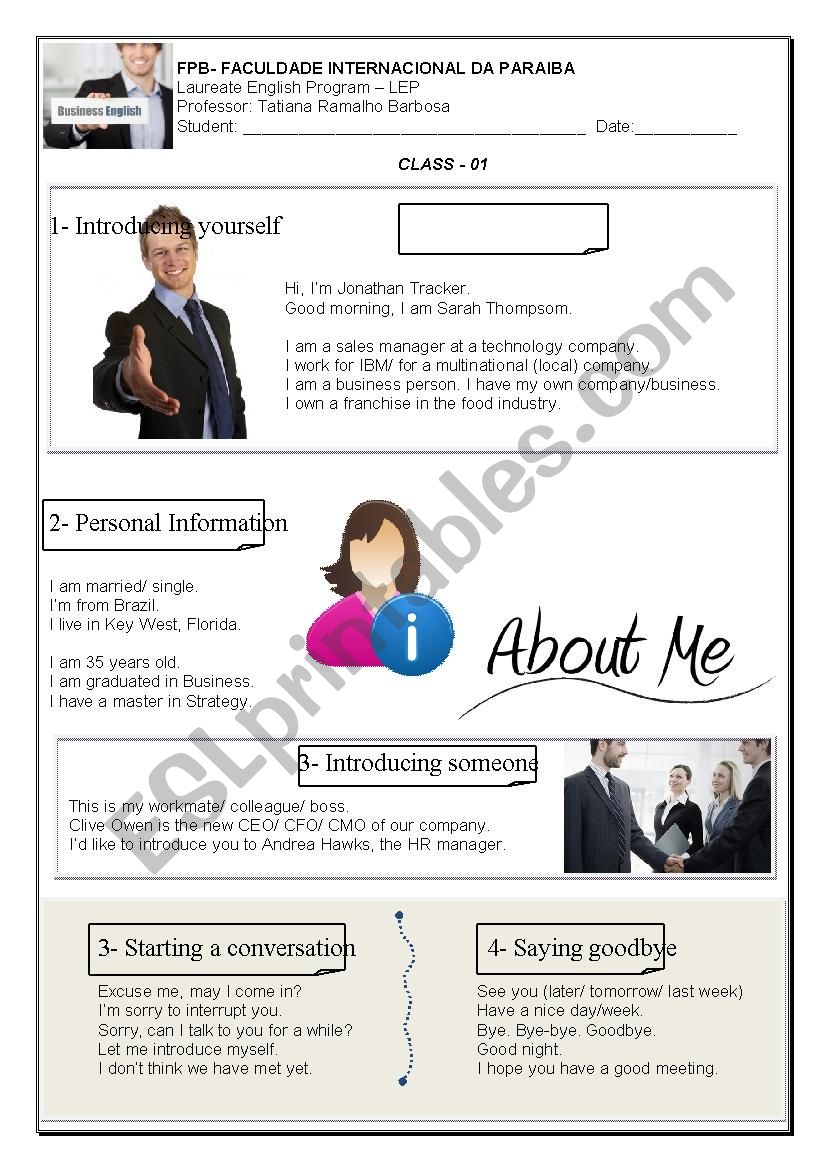 Business English worksheet