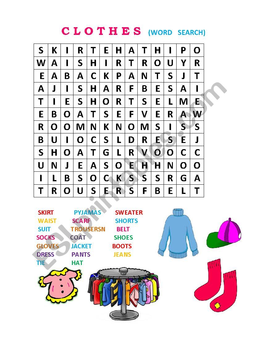 clothes ws worksheet