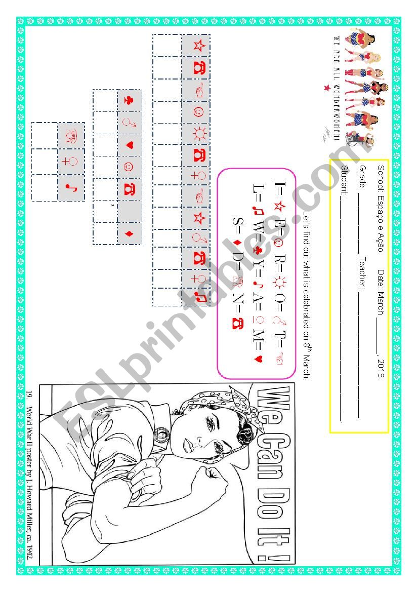 WomenÂ´s day worksheet