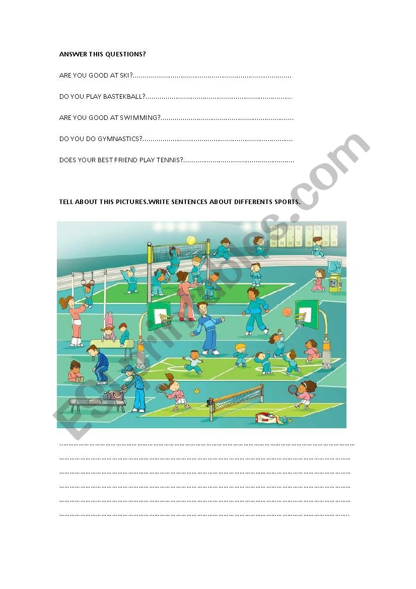 HABILITIES OF SPORTS 2  worksheet