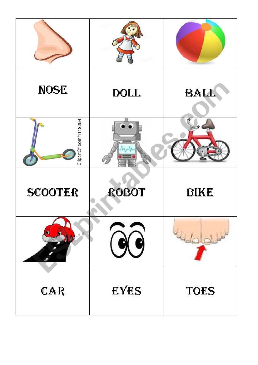 first grade esl flashcards worksheet