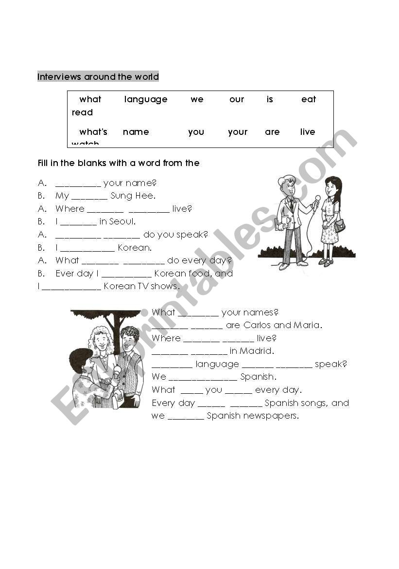 Verbs  worksheet