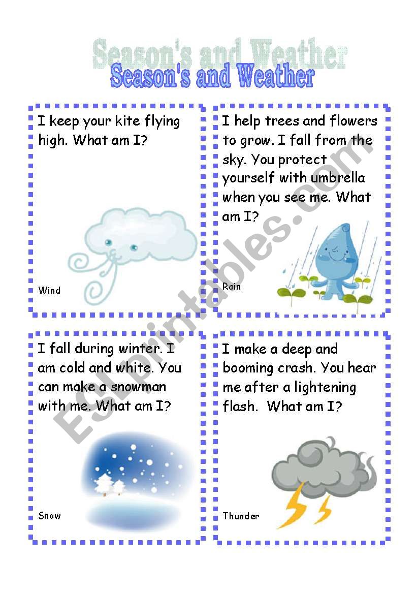 Seasons and Weather Riddle Cards (2nd set)