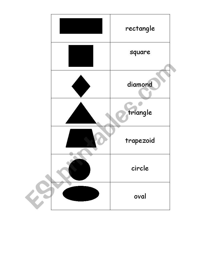 Shapes - Memory Game worksheet