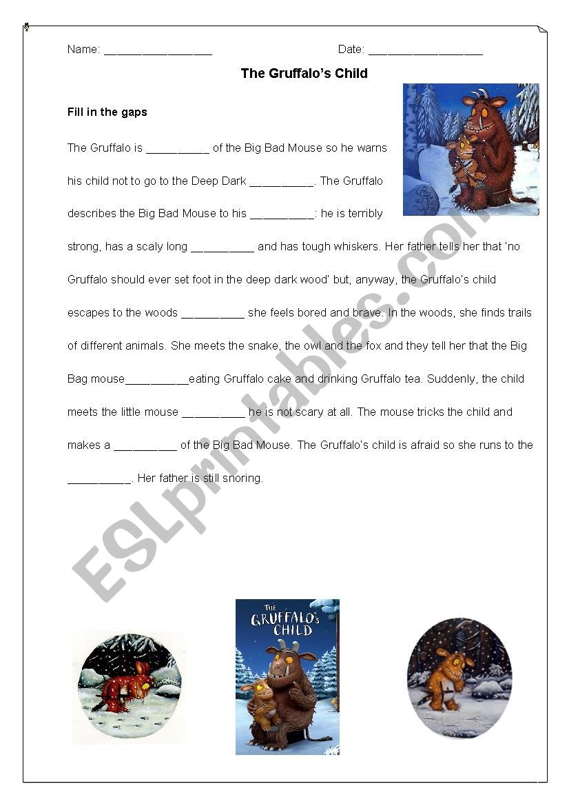 The Gruffalos Child worksheet