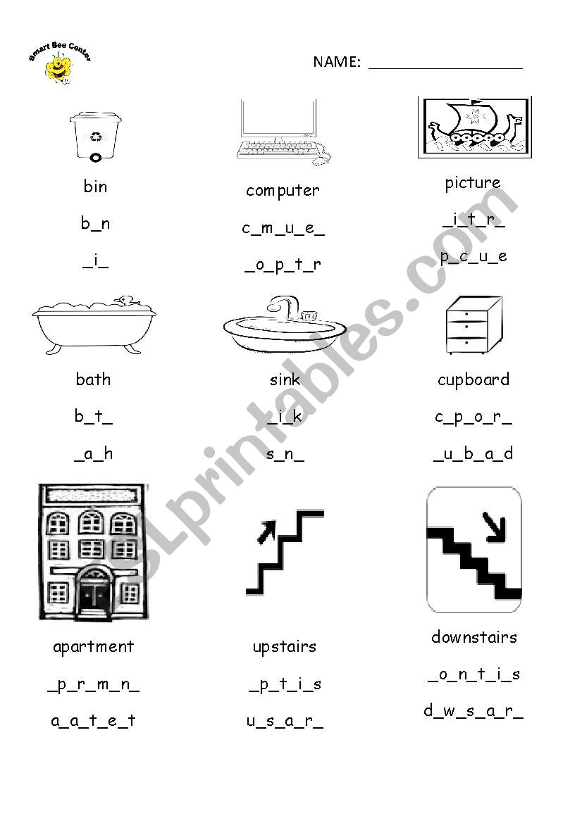 room worksheet