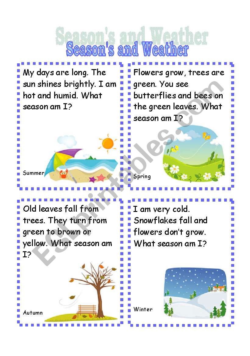 Seasons and Weather Riddle Cards (3rd set)