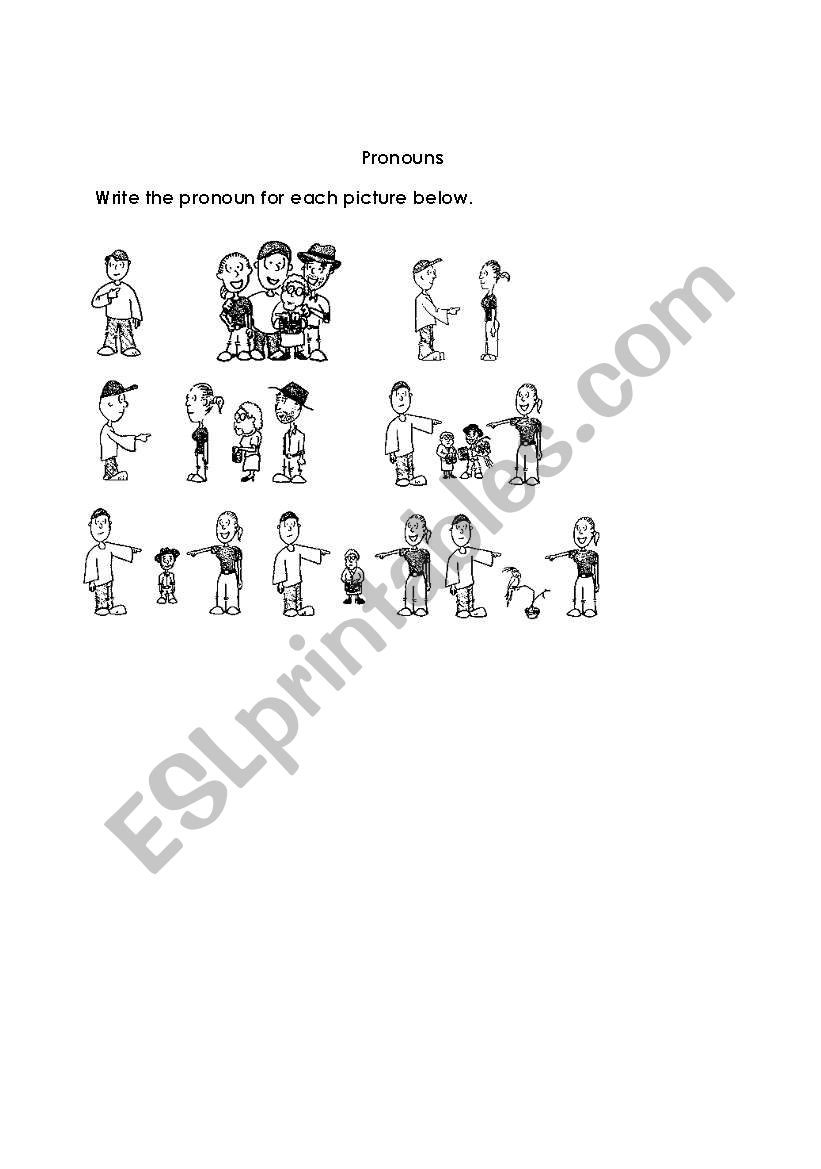 Pronouns Visual worksheet