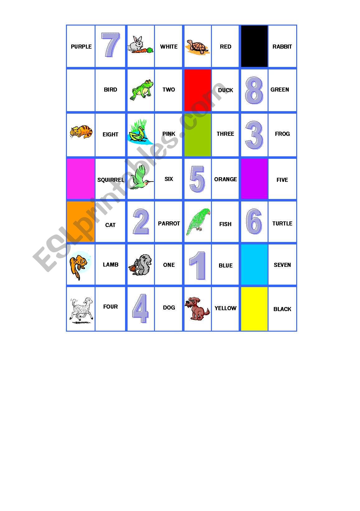 Vocabulary Domino worksheet