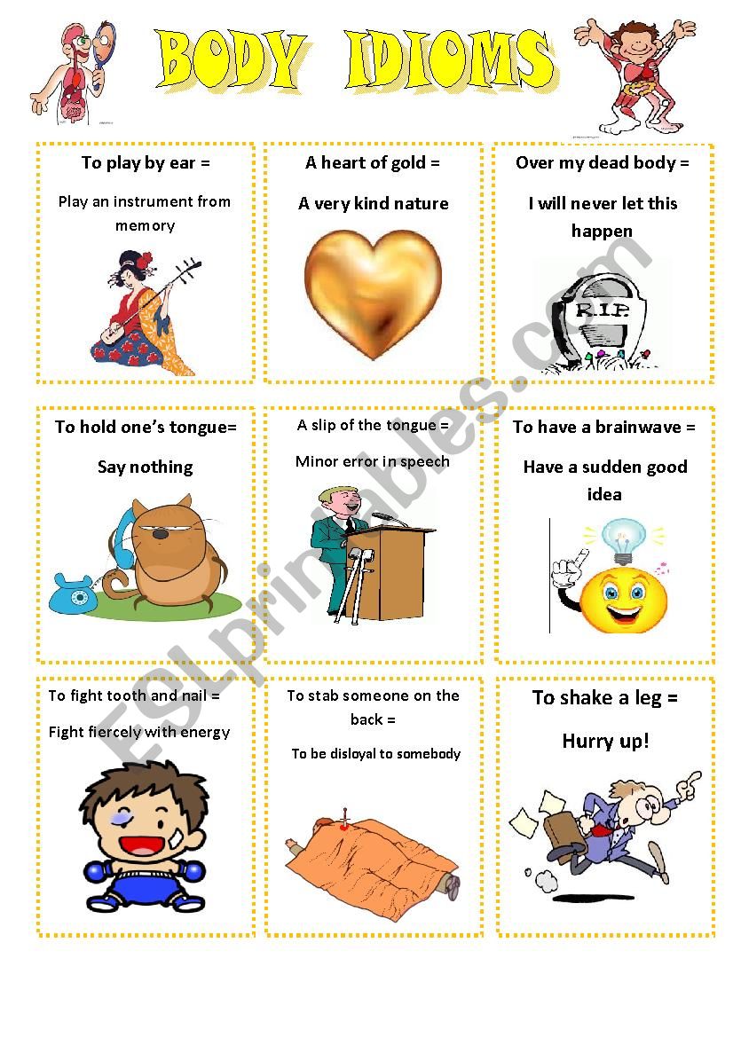 BODY IDIOMS worksheet