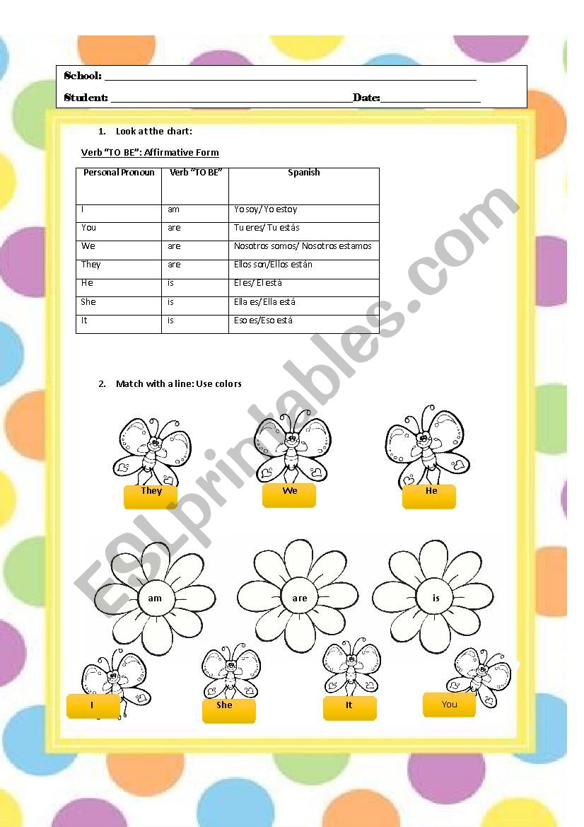 Verb to be worksheet worksheet