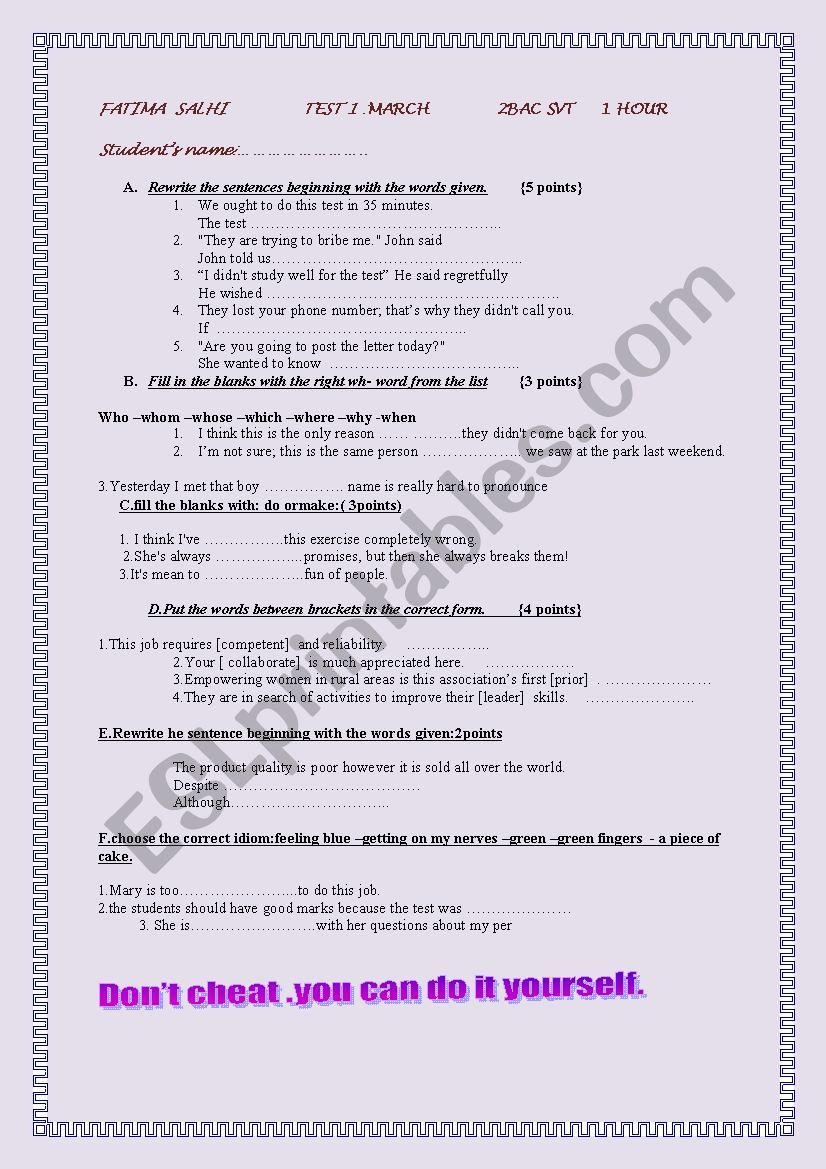 test2 svt worksheet