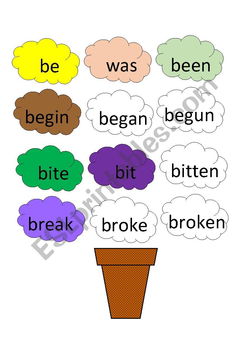 irregular verbs 1 worksheet