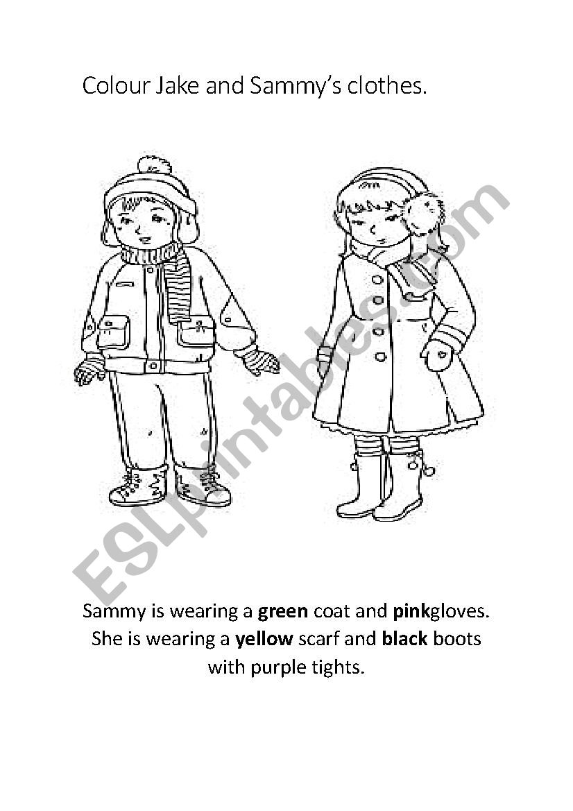 colours and clothes worksheet