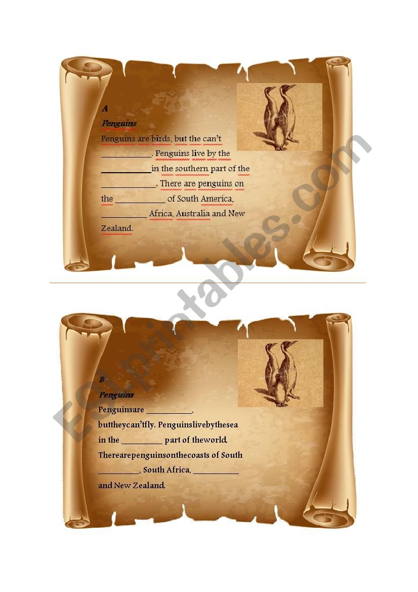 Penguins worksheet