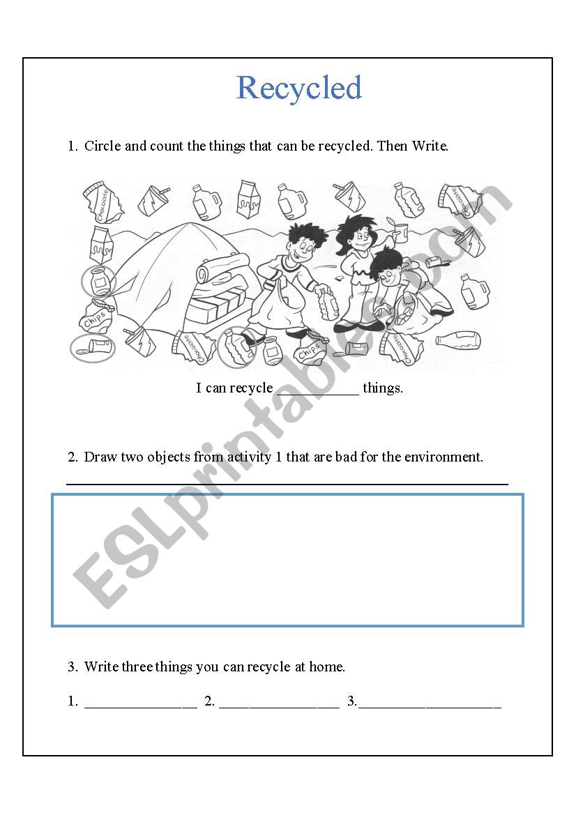 recycle worksheet