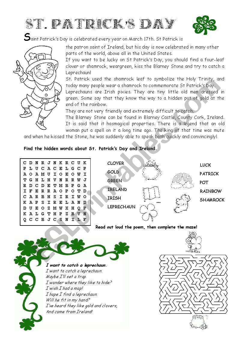 St. Patricks Day worksheet