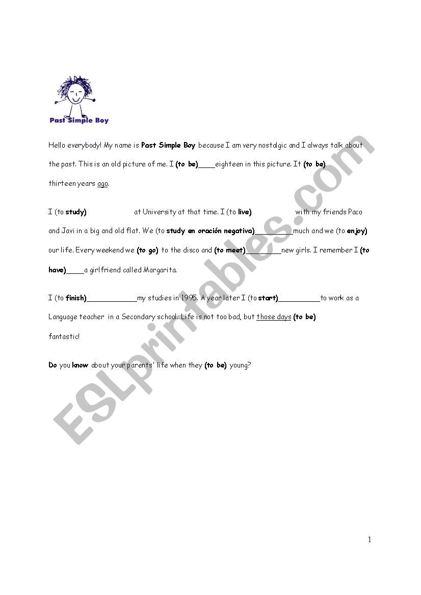 Past tense worksheet