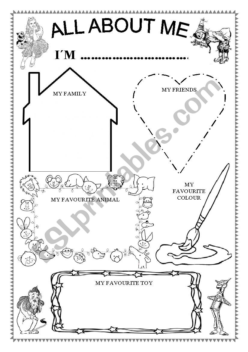 ALL ABOUT ME - WIZARD OF OZ  worksheet