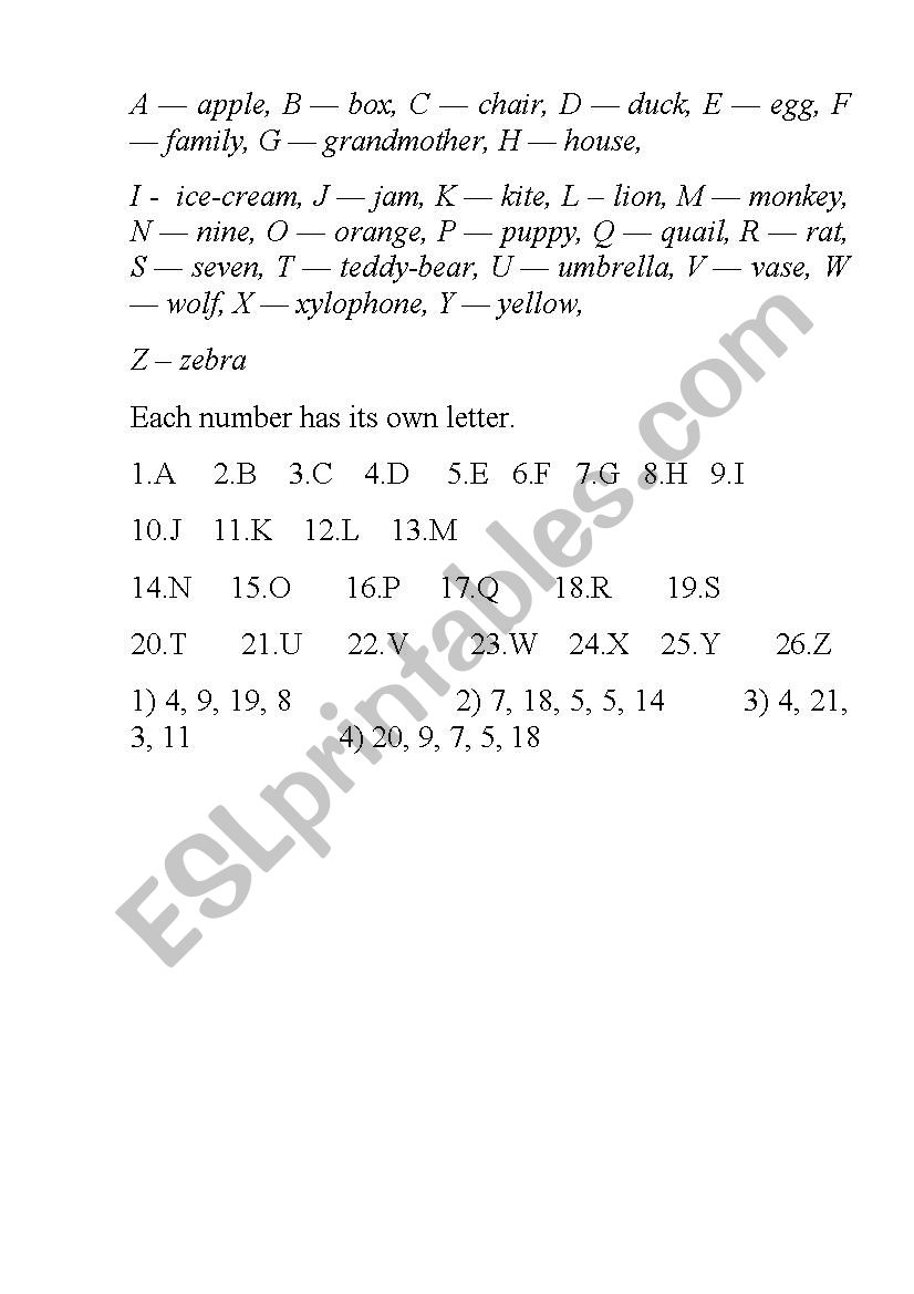 General words - practice task.