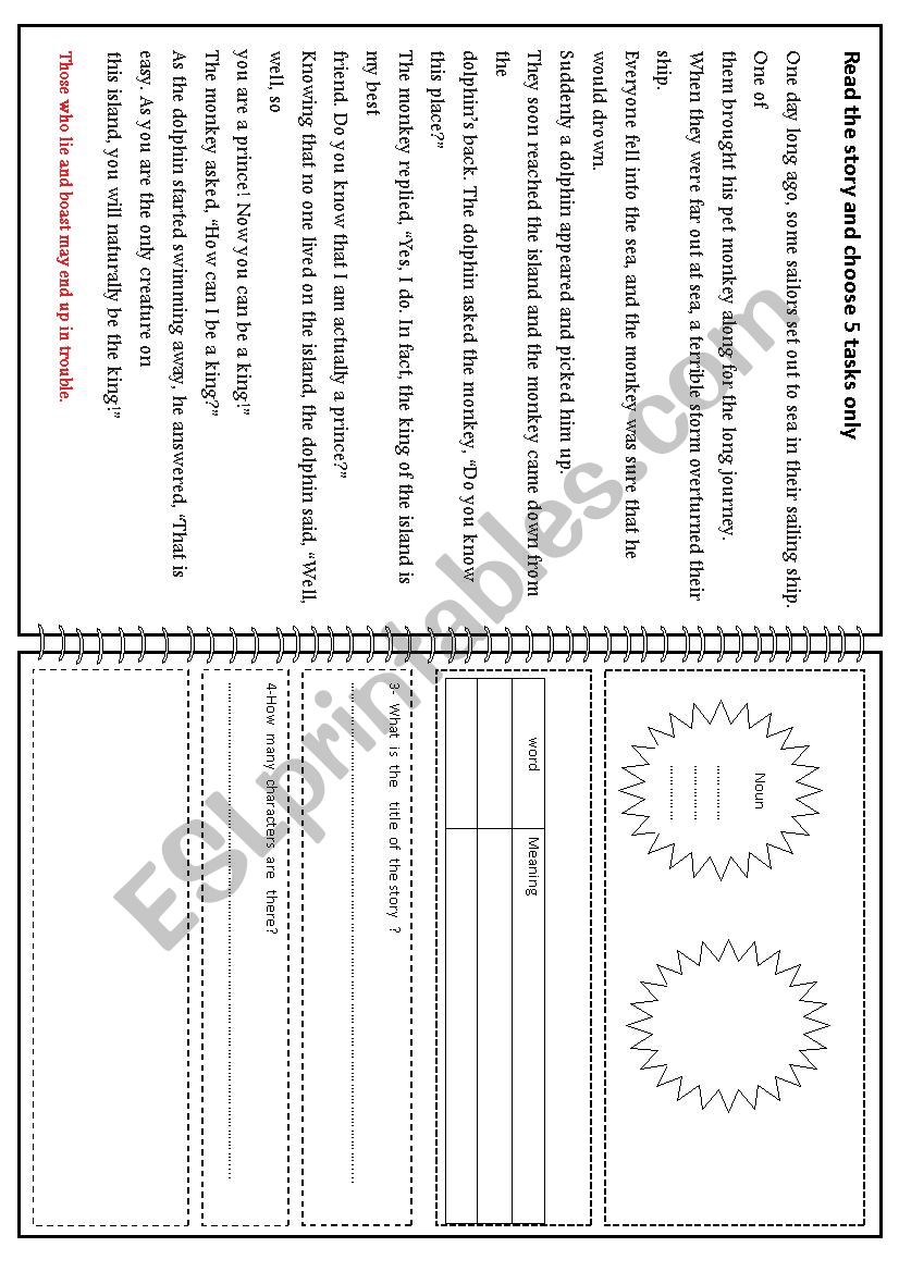 story worksheet