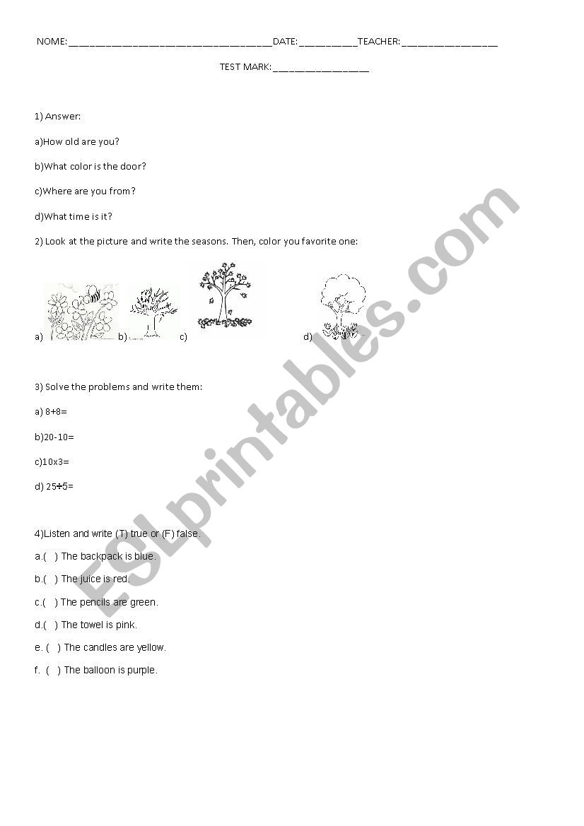 classwork worksheet